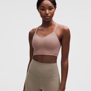 lululemon athletica Ribbed Longline Like a Cloud Bra Ashen Rose B/C Ltwt Support